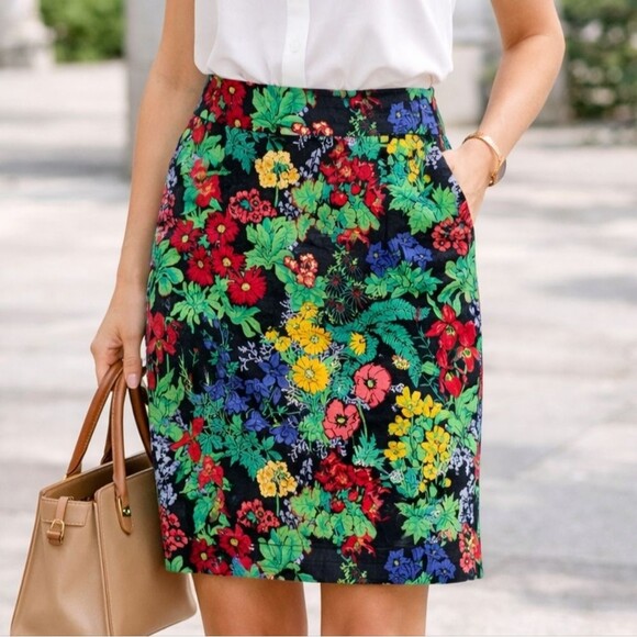Talbots Dresses & Skirts - Talbots Floral Pencil Skirt Size 10 Botanical Spring Workwear Spring Garden Girl